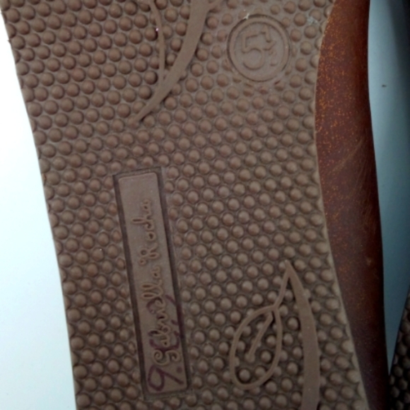 Gabrielle Rocha Bronze Jeweled Gem Flower Shoes 5.5 Brown Ballet Flats - Picture 12 of 13